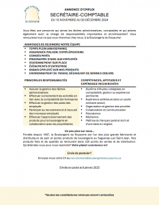 Aperçu d'une annonce d'emploi créé dans Word pour mon cours de ressources humaines.