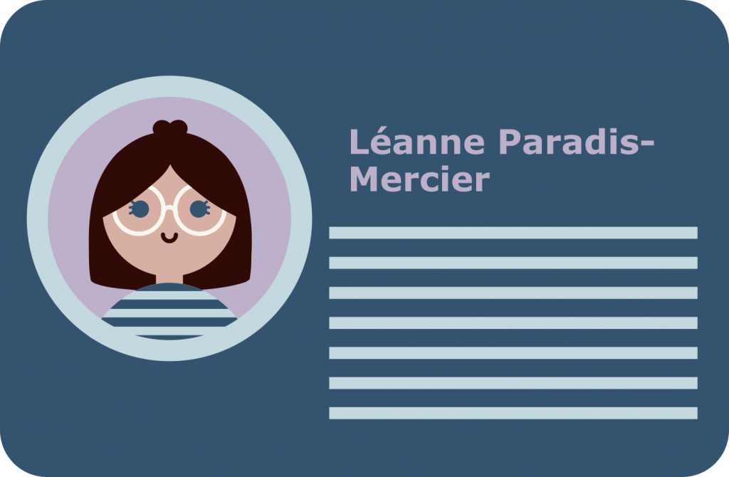 Illustration de la carte professionnelle de Léanne Paradis-Mercier.