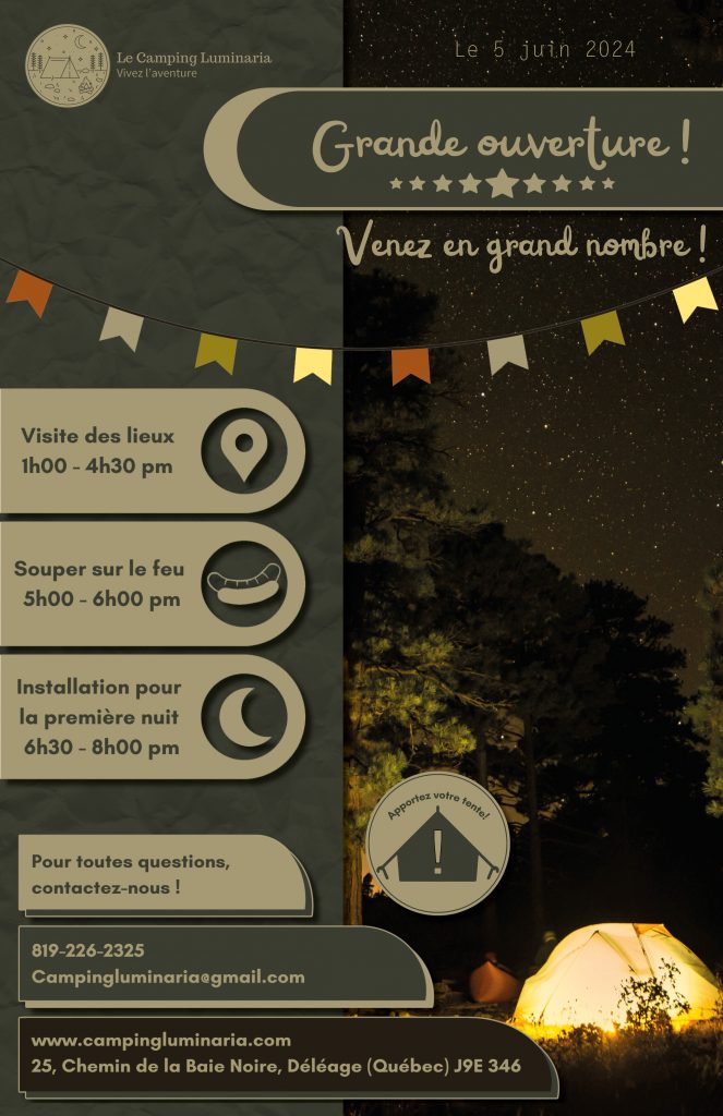 Grande affiche du camping Luminaria.